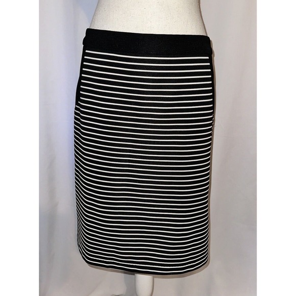 kenzie Dresses & Skirts - Kenzie Skirt Womens Size M Striped Stretch Above the Knee Zip Closure Side Slit